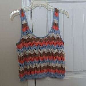 Rip Curl Orange Blue Sleeveless Crop Tank Top